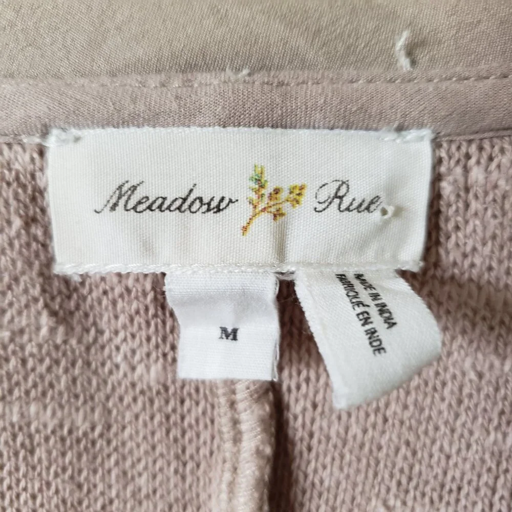 Anthropologie Meadow Rue Top Long Sleeve Boho Victorian Embroidered Beaded sz M